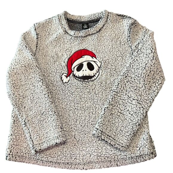Disney The Nightmare Before Christmas Jack Skellington Santa Sherpa Top Medium - Picture 1 of 14